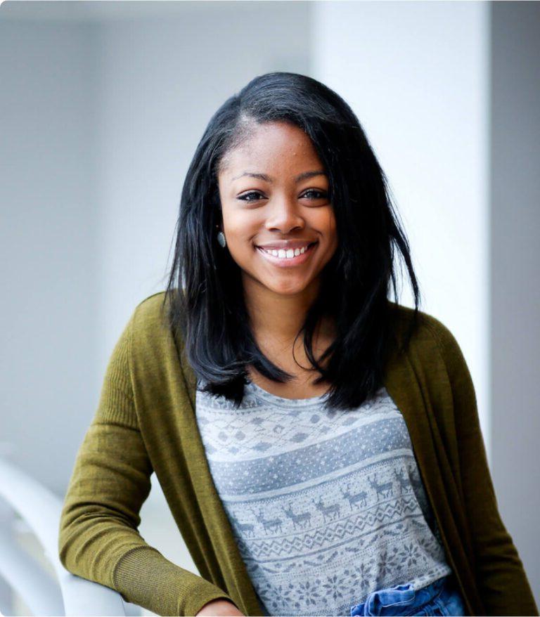 Student in stairwell